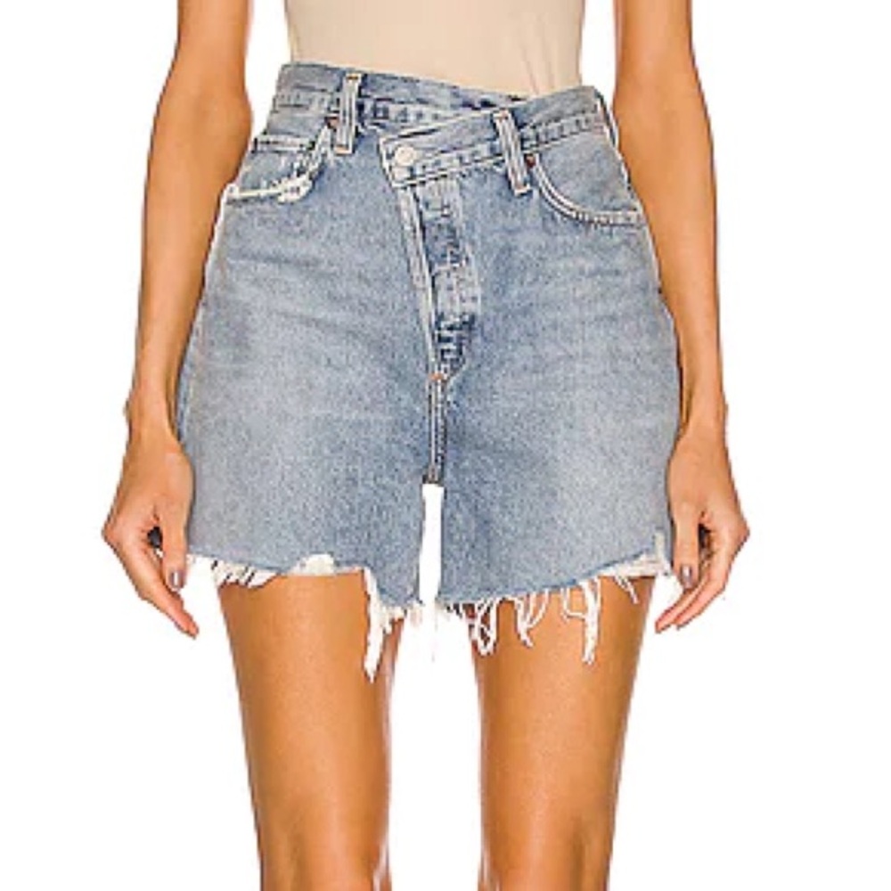 Agolde Women’s Criss Cross Jean Shorts in Symbol Size 28